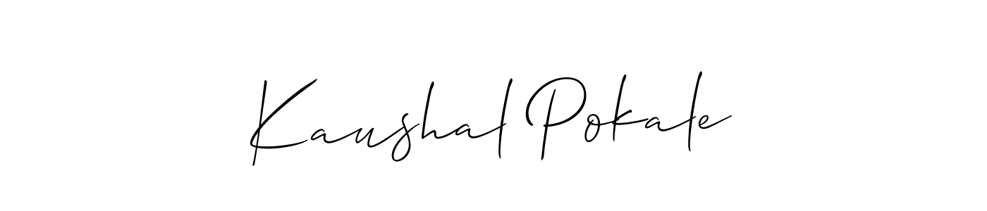 Use a signature maker to create a handwritten signature online. With this signature software, you can design (Allison_Script) your own signature for name Kaushal Pokale. Kaushal Pokale signature style 2 images and pictures png