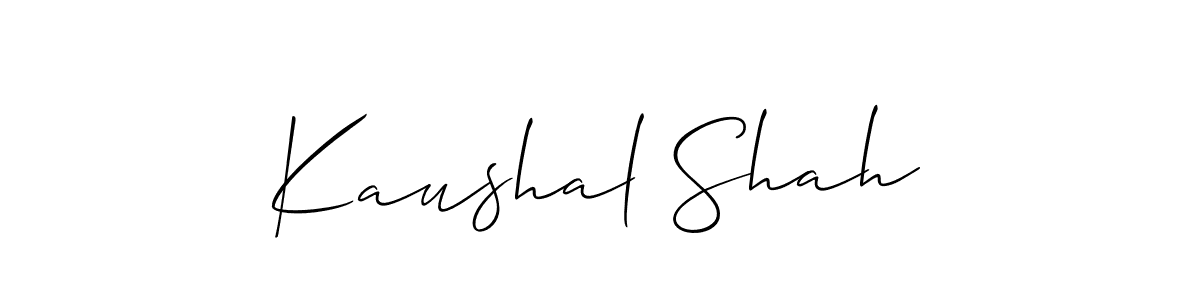 Allison_Script is a professional signature style that is perfect for those who want to add a touch of class to their signature. It is also a great choice for those who want to make their signature more unique. Get Kaushal Shah name to fancy signature for free. Kaushal Shah signature style 2 images and pictures png