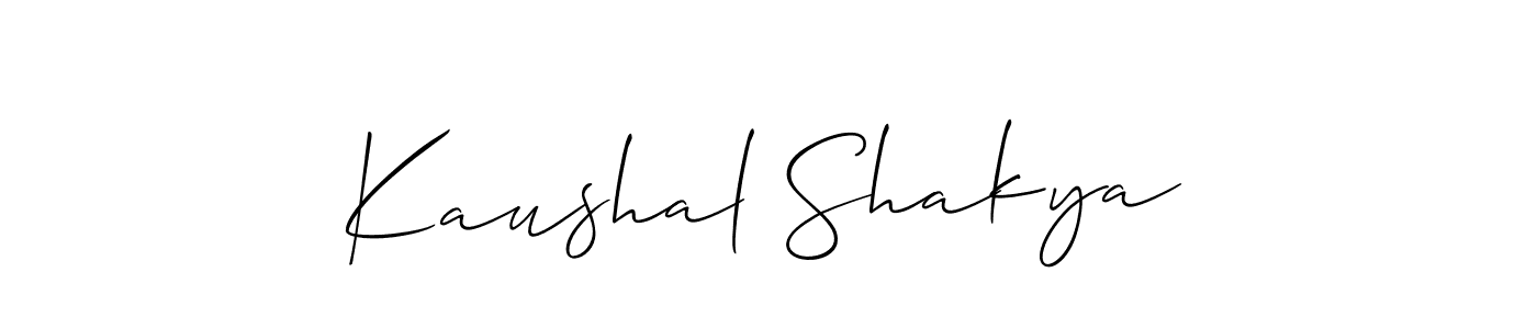 Design your own signature with our free online signature maker. With this signature software, you can create a handwritten (Allison_Script) signature for name Kaushal Shakya. Kaushal Shakya signature style 2 images and pictures png