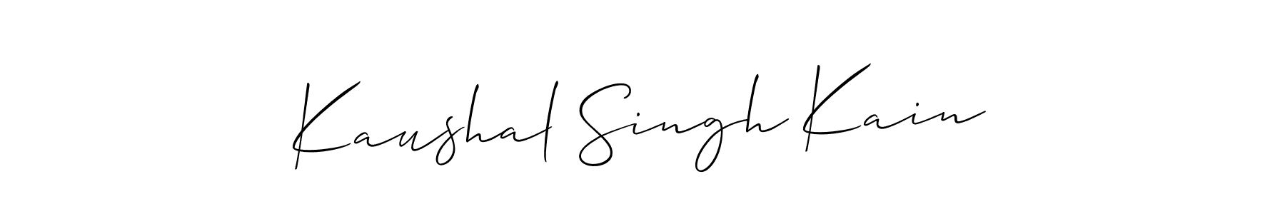 How to Draw Kaushal Singh Kain signature style? Allison_Script is a latest design signature styles for name Kaushal Singh Kain. Kaushal Singh Kain signature style 2 images and pictures png