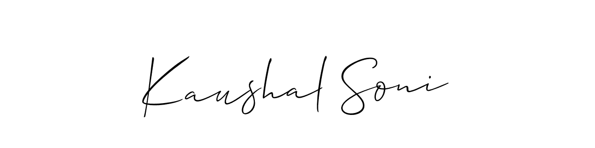 Design your own signature with our free online signature maker. With this signature software, you can create a handwritten (Allison_Script) signature for name Kaushal Soni. Kaushal Soni signature style 2 images and pictures png