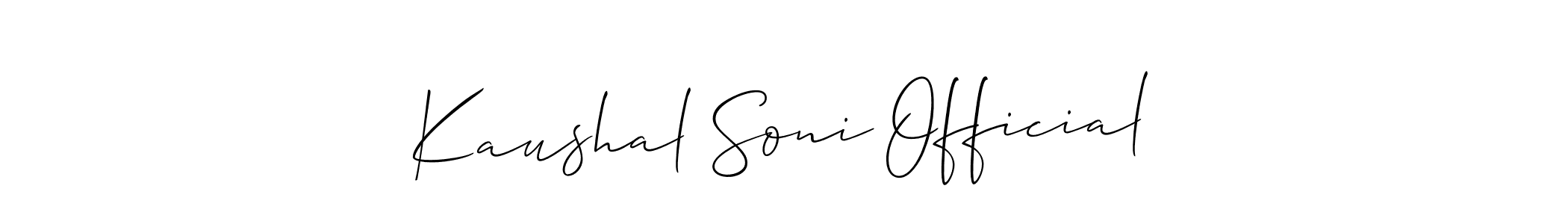 Use a signature maker to create a handwritten signature online. With this signature software, you can design (Allison_Script) your own signature for name Kaushal Soni Official. Kaushal Soni Official signature style 2 images and pictures png