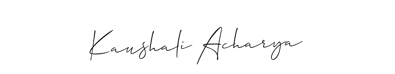 See photos of Kaushali Acharya official signature by Spectra . Check more albums & portfolios. Read reviews & check more about Allison_Script font. Kaushali Acharya signature style 2 images and pictures png