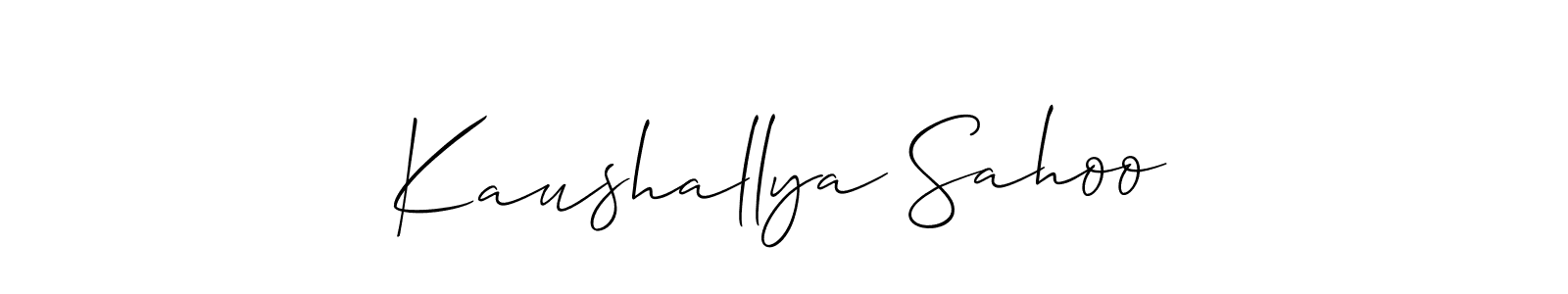 Use a signature maker to create a handwritten signature online. With this signature software, you can design (Allison_Script) your own signature for name Kaushallya Sahoo. Kaushallya Sahoo signature style 2 images and pictures png