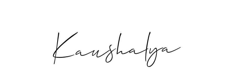 Similarly Allison_Script is the best handwritten signature design. Signature creator online .You can use it as an online autograph creator for name Kaushalya. Kaushalya signature style 2 images and pictures png