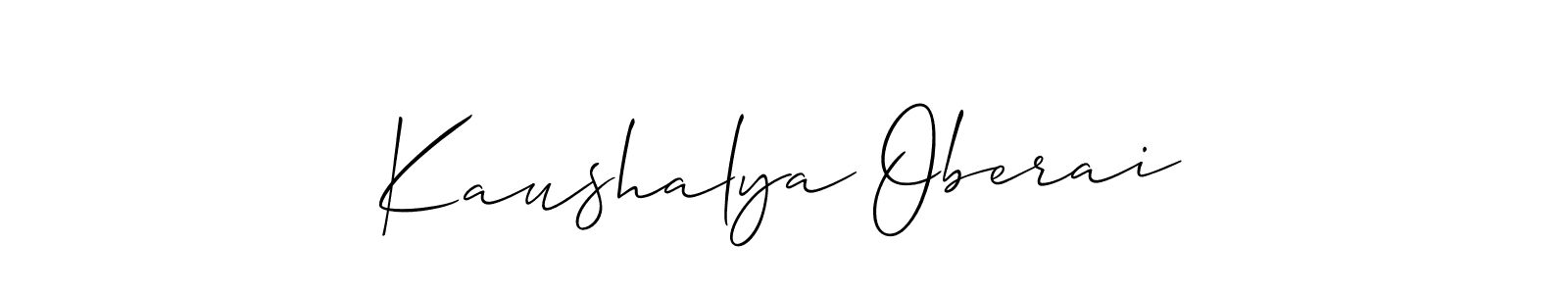 How to make Kaushalya Oberai signature? Allison_Script is a professional autograph style. Create handwritten signature for Kaushalya Oberai name. Kaushalya Oberai signature style 2 images and pictures png