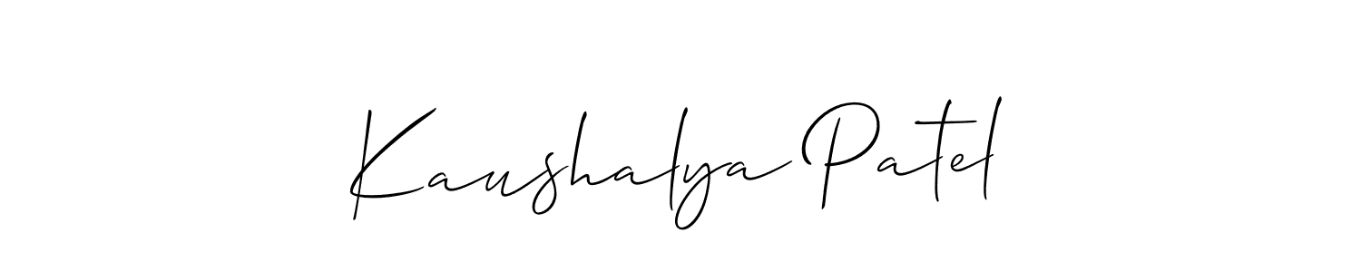 How to make Kaushalya Patel signature? Allison_Script is a professional autograph style. Create handwritten signature for Kaushalya Patel name. Kaushalya Patel signature style 2 images and pictures png