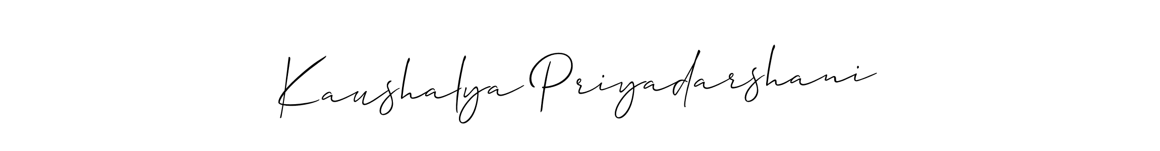 How to make Kaushalya Priyadarshani signature? Allison_Script is a professional autograph style. Create handwritten signature for Kaushalya Priyadarshani name. Kaushalya Priyadarshani signature style 2 images and pictures png