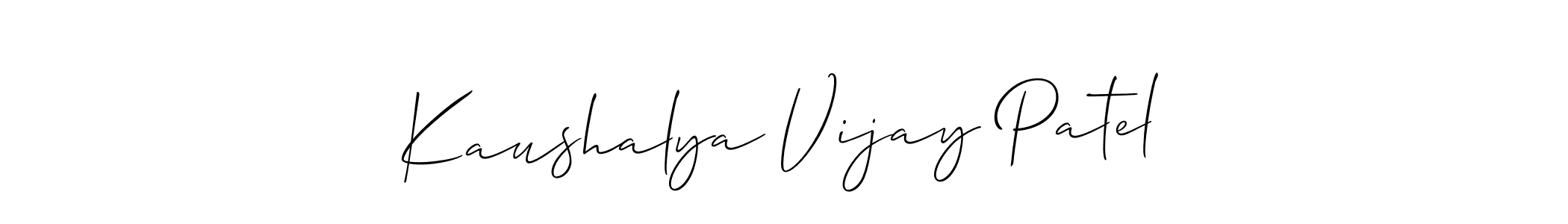 Also You can easily find your signature by using the search form. We will create Kaushalya Vijay Patel name handwritten signature images for you free of cost using Allison_Script sign style. Kaushalya Vijay Patel signature style 2 images and pictures png