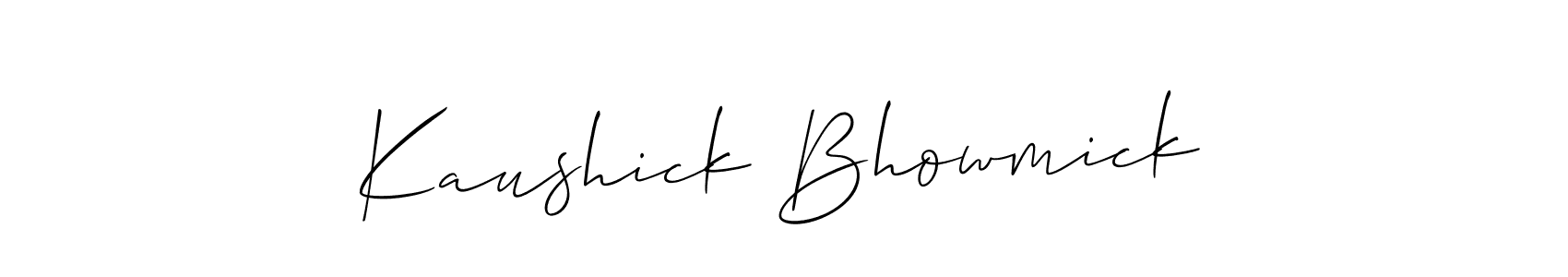 Use a signature maker to create a handwritten signature online. With this signature software, you can design (Allison_Script) your own signature for name Kaushick Bhowmick. Kaushick Bhowmick signature style 2 images and pictures png