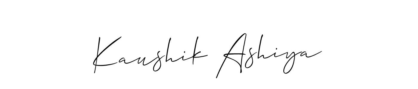 It looks lik you need a new signature style for name Kaushik Ashiya. Design unique handwritten (Allison_Script) signature with our free signature maker in just a few clicks. Kaushik Ashiya signature style 2 images and pictures png