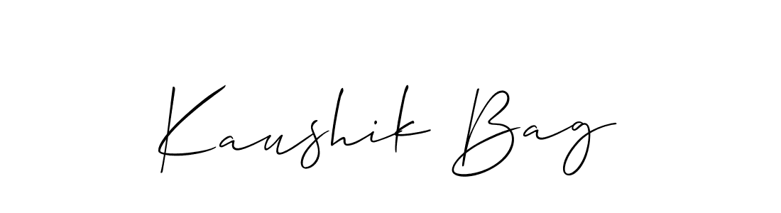 Design your own signature with our free online signature maker. With this signature software, you can create a handwritten (Allison_Script) signature for name Kaushik Bag. Kaushik Bag signature style 2 images and pictures png