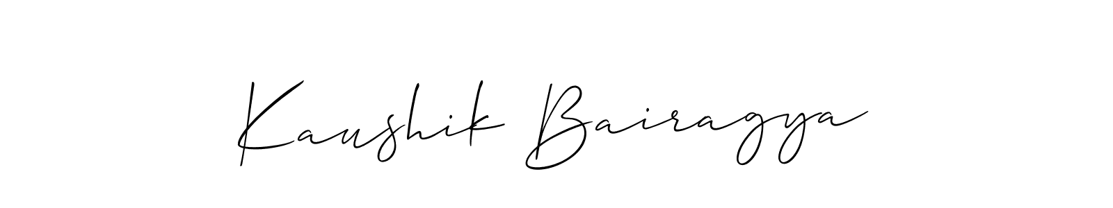 Design your own signature with our free online signature maker. With this signature software, you can create a handwritten (Allison_Script) signature for name Kaushik Bairagya. Kaushik Bairagya signature style 2 images and pictures png