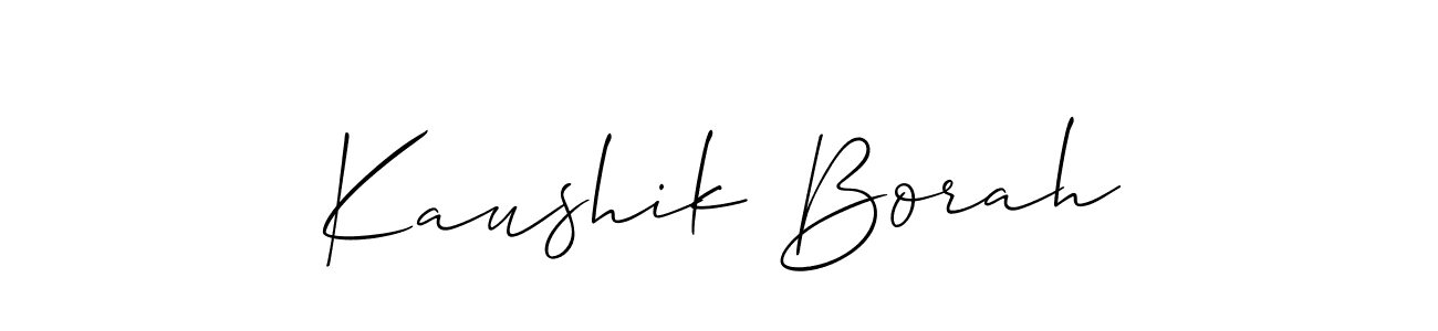 This is the best signature style for the Kaushik Borah name. Also you like these signature font (Allison_Script). Mix name signature. Kaushik Borah signature style 2 images and pictures png