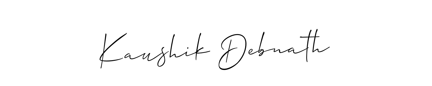 Also we have Kaushik Debnath name is the best signature style. Create professional handwritten signature collection using Allison_Script autograph style. Kaushik Debnath signature style 2 images and pictures png