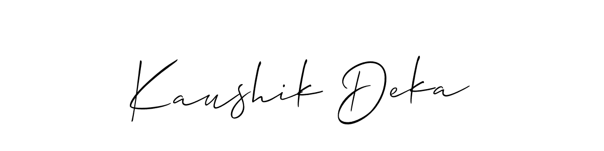 Similarly Allison_Script is the best handwritten signature design. Signature creator online .You can use it as an online autograph creator for name Kaushik Deka. Kaushik Deka signature style 2 images and pictures png