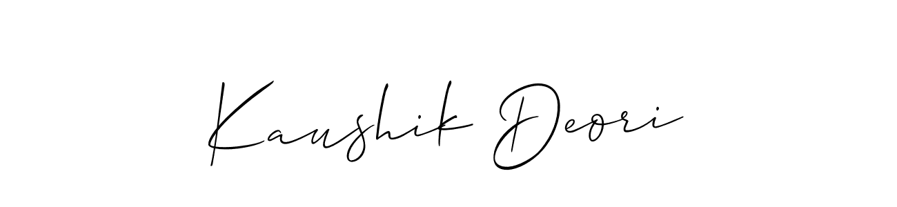 if you are searching for the best signature style for your name Kaushik Deori. so please give up your signature search. here we have designed multiple signature styles  using Allison_Script. Kaushik Deori signature style 2 images and pictures png