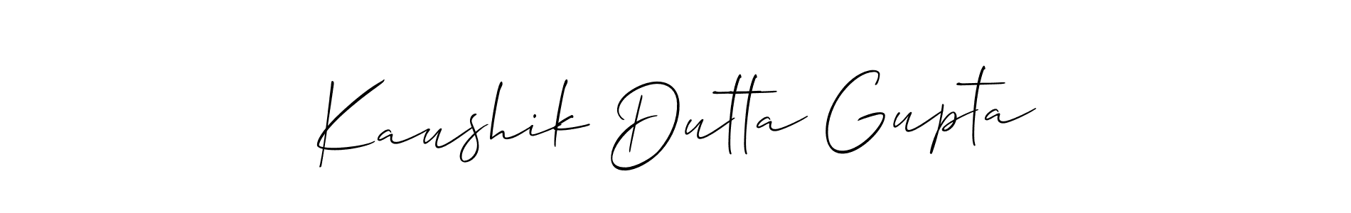 Create a beautiful signature design for name Kaushik Dutta Gupta. With this signature (Allison_Script) fonts, you can make a handwritten signature for free. Kaushik Dutta Gupta signature style 2 images and pictures png