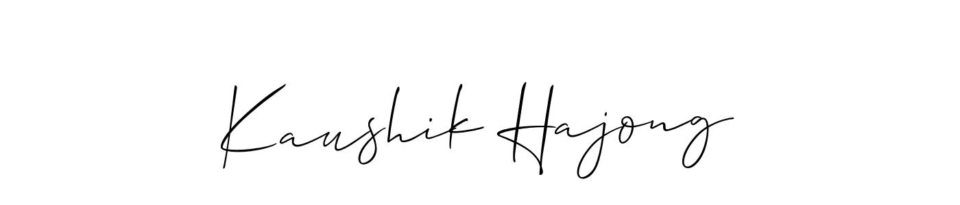 Also we have Kaushik Hajong name is the best signature style. Create professional handwritten signature collection using Allison_Script autograph style. Kaushik Hajong signature style 2 images and pictures png