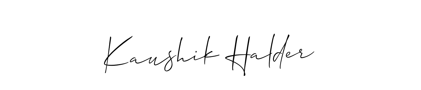 Create a beautiful signature design for name Kaushik Halder. With this signature (Allison_Script) fonts, you can make a handwritten signature for free. Kaushik Halder signature style 2 images and pictures png