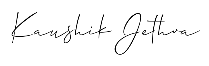 Get an exclusive digital autograph for Kaushik Jethva. The Allison_Script typeface captures the charm of real penmanship on paper. Kaushik Jethva signature style 2 images and pictures png