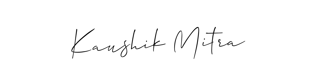 The best way (Allison_Script) to make a short signature is to pick only two or three words in your name. The name Kaushik Mitra include a total of six letters. For converting this name. Kaushik Mitra signature style 2 images and pictures png