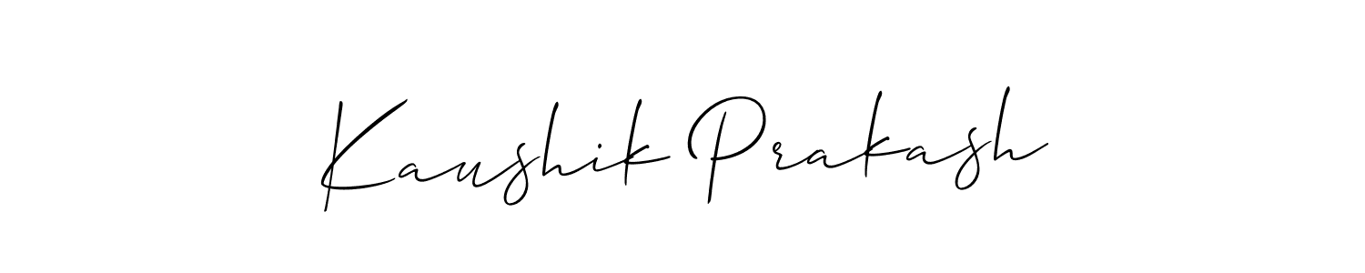 Use a signature maker to create a handwritten signature online. With this signature software, you can design (Allison_Script) your own signature for name Kaushik Prakash. Kaushik Prakash signature style 2 images and pictures png