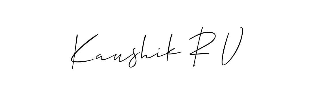 You can use this online signature creator to create a handwritten signature for the name Kaushik R V. This is the best online autograph maker. Kaushik R V signature style 2 images and pictures png