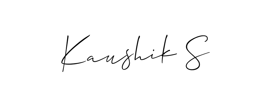 Also we have Kaushik S name is the best signature style. Create professional handwritten signature collection using Allison_Script autograph style. Kaushik S signature style 2 images and pictures png