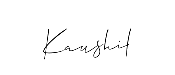The best way (Allison_Script) to make a short signature is to pick only two or three words in your name. The name Kaushil include a total of six letters. For converting this name. Kaushil signature style 2 images and pictures png