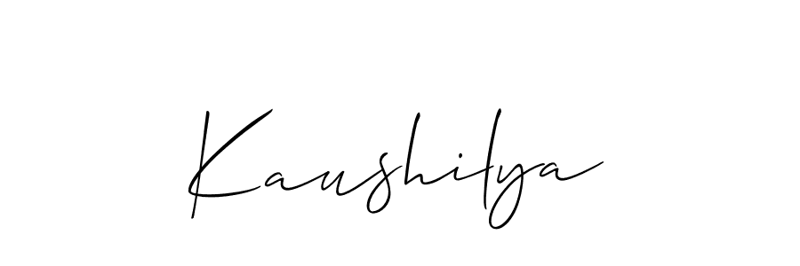 Design your own signature with our free online signature maker. With this signature software, you can create a handwritten (Allison_Script) signature for name Kaushilya. Kaushilya signature style 2 images and pictures png