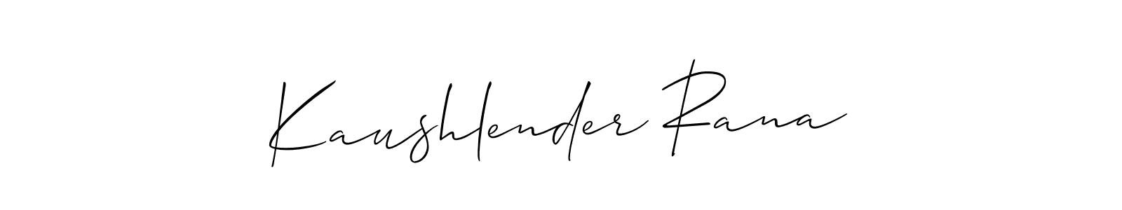 Create a beautiful signature design for name Kaushlender Rana. With this signature (Allison_Script) fonts, you can make a handwritten signature for free. Kaushlender Rana signature style 2 images and pictures png