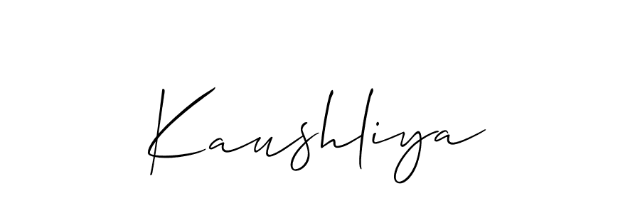 Design your own signature with our free online signature maker. With this signature software, you can create a handwritten (Allison_Script) signature for name Kaushliya. Kaushliya signature style 2 images and pictures png