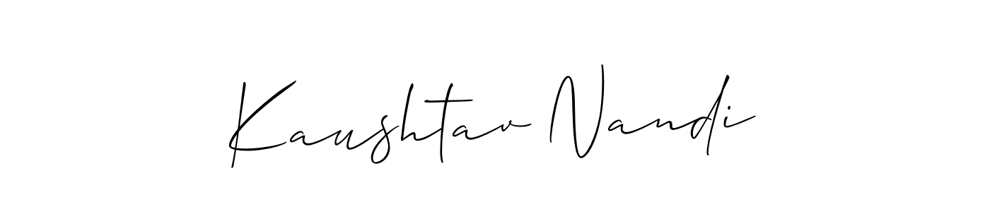 How to make Kaushtav Nandi name signature. Use Allison_Script style for creating short signs online. This is the latest handwritten sign. Kaushtav Nandi signature style 2 images and pictures png