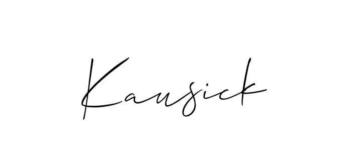 Allison_Script is a professional signature style that is perfect for those who want to add a touch of class to their signature. It is also a great choice for those who want to make their signature more unique. Get Kausick name to fancy signature for free. Kausick signature style 2 images and pictures png