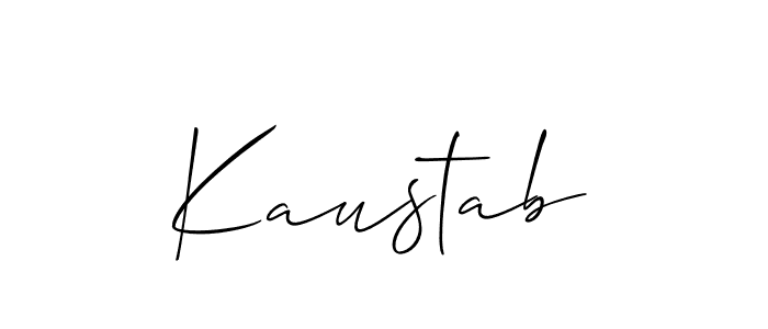 Make a beautiful signature design for name Kaustab. With this signature (Allison_Script) style, you can create a handwritten signature for free. Kaustab signature style 2 images and pictures png