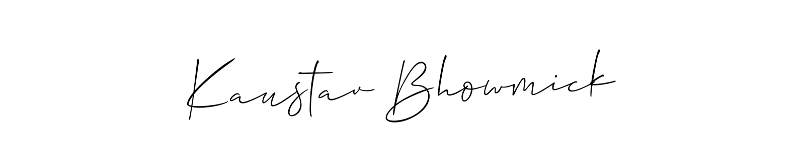 It looks lik you need a new signature style for name Kaustav Bhowmick. Design unique handwritten (Allison_Script) signature with our free signature maker in just a few clicks. Kaustav Bhowmick signature style 2 images and pictures png