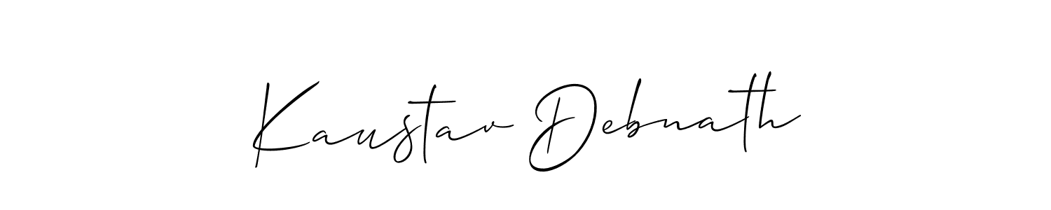 Make a short Kaustav Debnath signature style. Manage your documents anywhere anytime using Allison_Script. Create and add eSignatures, submit forms, share and send files easily. Kaustav Debnath signature style 2 images and pictures png
