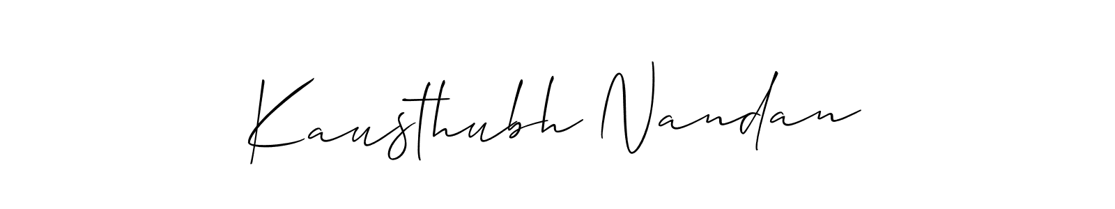 The best way (Allison_Script) to make a short signature is to pick only two or three words in your name. The name Kausthubh Nandan include a total of six letters. For converting this name. Kausthubh Nandan signature style 2 images and pictures png