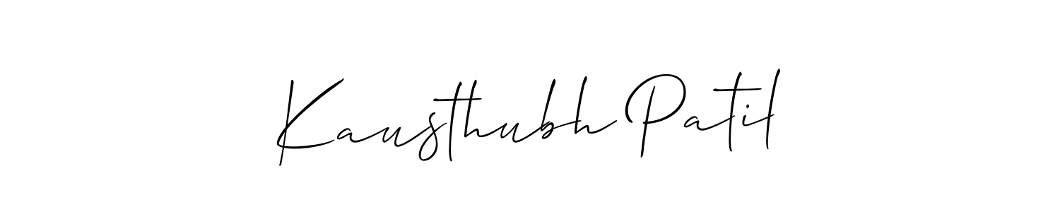 How to make Kausthubh Patil name signature. Use Allison_Script style for creating short signs online. This is the latest handwritten sign. Kausthubh Patil signature style 2 images and pictures png