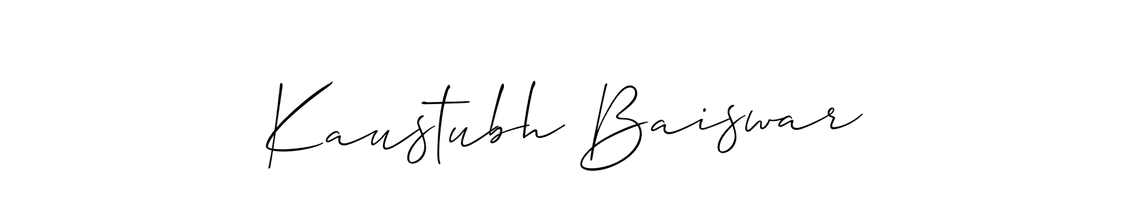 How to make Kaustubh Baiswar name signature. Use Allison_Script style for creating short signs online. This is the latest handwritten sign. Kaustubh Baiswar signature style 2 images and pictures png