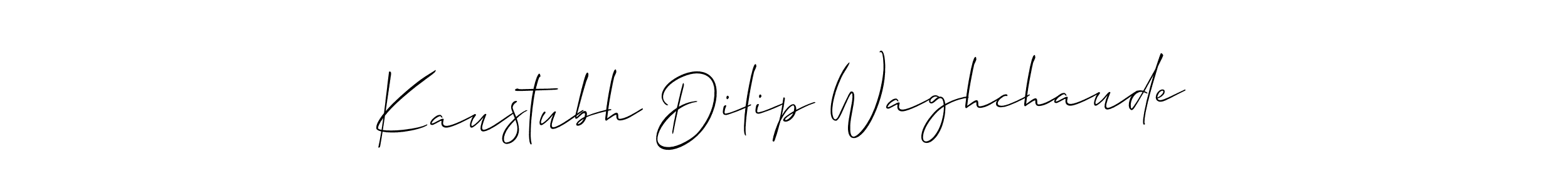 How to make Kaustubh Dilip Waghchaude name signature. Use Allison_Script style for creating short signs online. This is the latest handwritten sign. Kaustubh Dilip Waghchaude signature style 2 images and pictures png