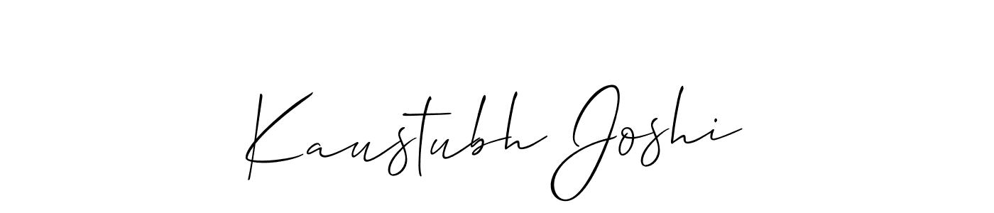 Allison_Script is a professional signature style that is perfect for those who want to add a touch of class to their signature. It is also a great choice for those who want to make their signature more unique. Get Kaustubh Joshi name to fancy signature for free. Kaustubh Joshi signature style 2 images and pictures png