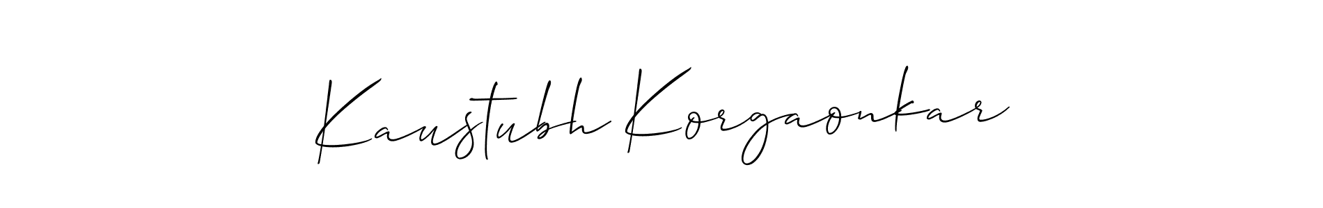 Also we have Kaustubh Korgaonkar name is the best signature style. Create professional handwritten signature collection using Allison_Script autograph style. Kaustubh Korgaonkar signature style 2 images and pictures png