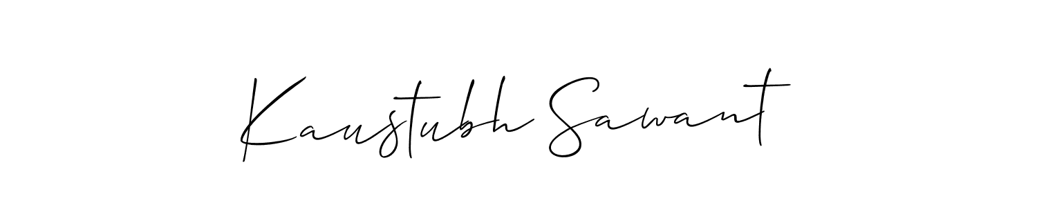 The best way (Allison_Script) to make a short signature is to pick only two or three words in your name. The name Kaustubh Sawant include a total of six letters. For converting this name. Kaustubh Sawant signature style 2 images and pictures png