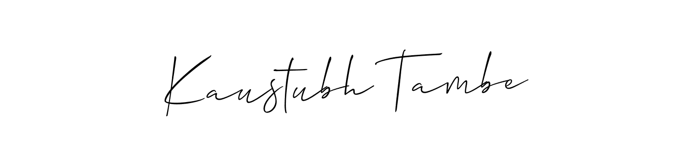 Create a beautiful signature design for name Kaustubh Tambe. With this signature (Allison_Script) fonts, you can make a handwritten signature for free. Kaustubh Tambe signature style 2 images and pictures png