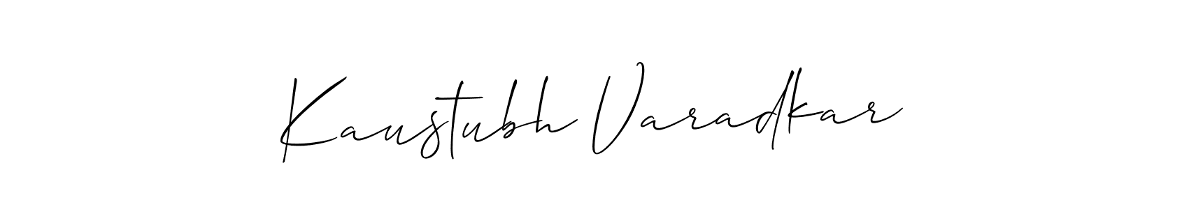 The best way (Allison_Script) to make a short signature is to pick only two or three words in your name. The name Kaustubh Varadkar include a total of six letters. For converting this name. Kaustubh Varadkar signature style 2 images and pictures png