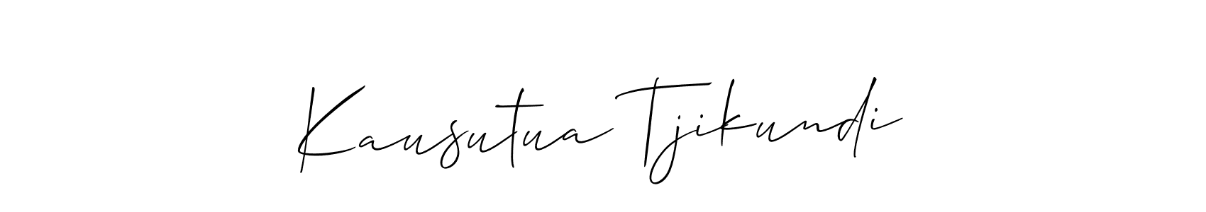 The best way (Allison_Script) to make a short signature is to pick only two or three words in your name. The name Kausutua Tjikundi include a total of six letters. For converting this name. Kausutua Tjikundi signature style 2 images and pictures png