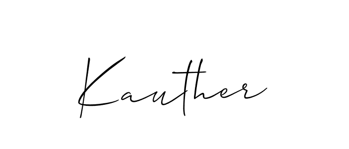 Create a beautiful signature design for name Kauther. With this signature (Allison_Script) fonts, you can make a handwritten signature for free. Kauther signature style 2 images and pictures png