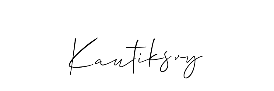 How to Draw Kautiksvy signature style? Allison_Script is a latest design signature styles for name Kautiksvy. Kautiksvy signature style 2 images and pictures png